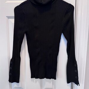 Anthropologie Midnight Ribbed Knit Top